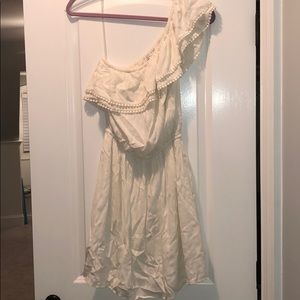 💙american eagle white one shoulder dress